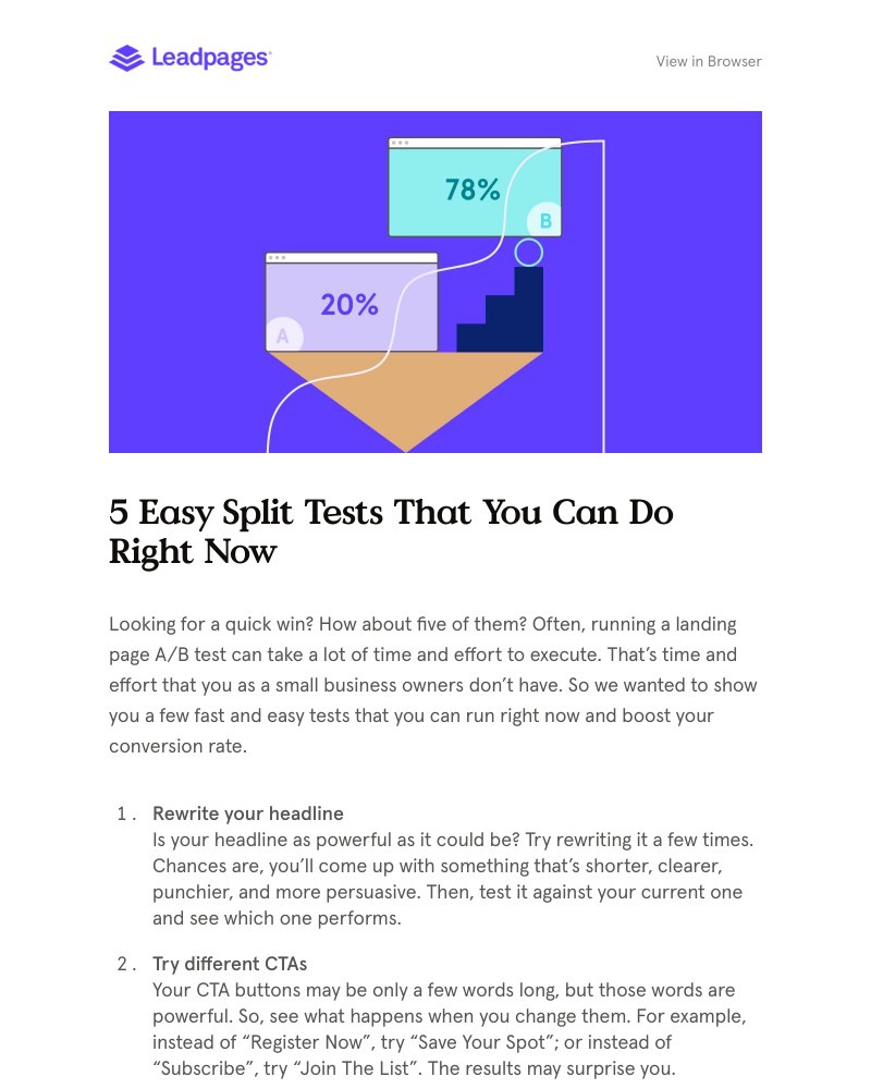 Leadpages - 5 Super Simple Split Tests That Anyone Can Do