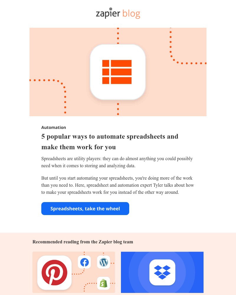 Zapier - 5 ways to automate your spreadsheets
