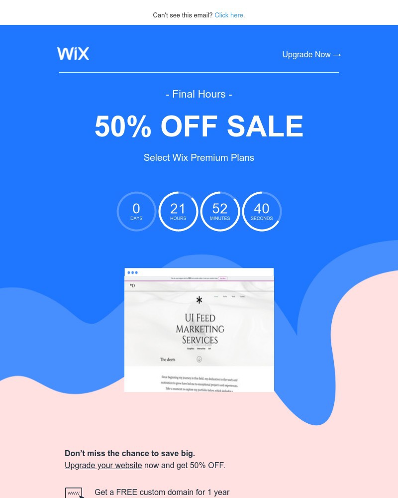 Wix - 50% OFF: Final Hours to Save