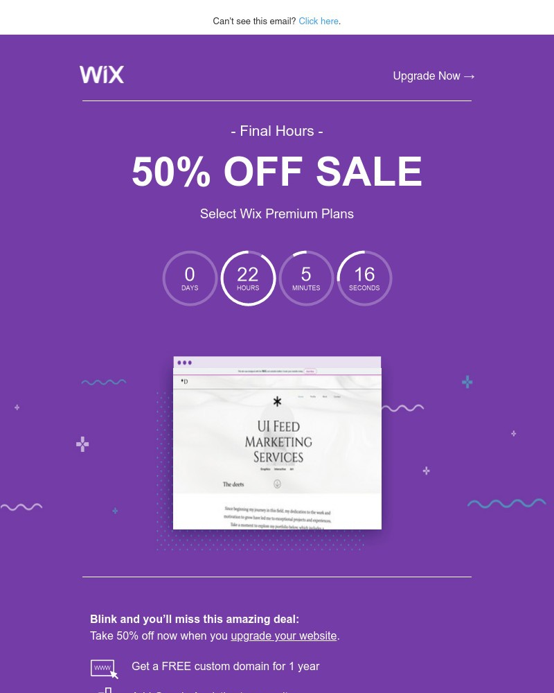 Wix - 50% OFF: Final hours to save