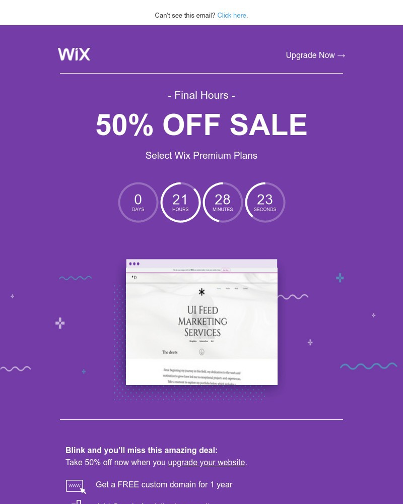 Wix - 50% OFF: Final hours to save