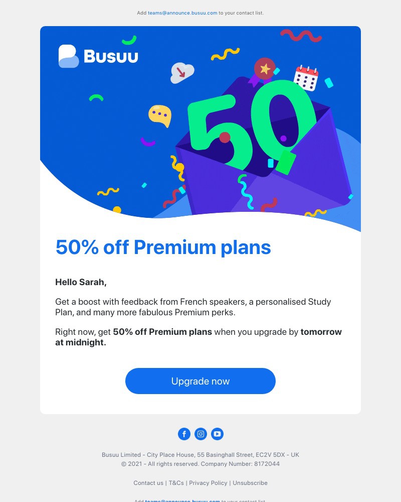 Busuu - 50% off Premium plans ✨ Discover a new level of learning 🚀