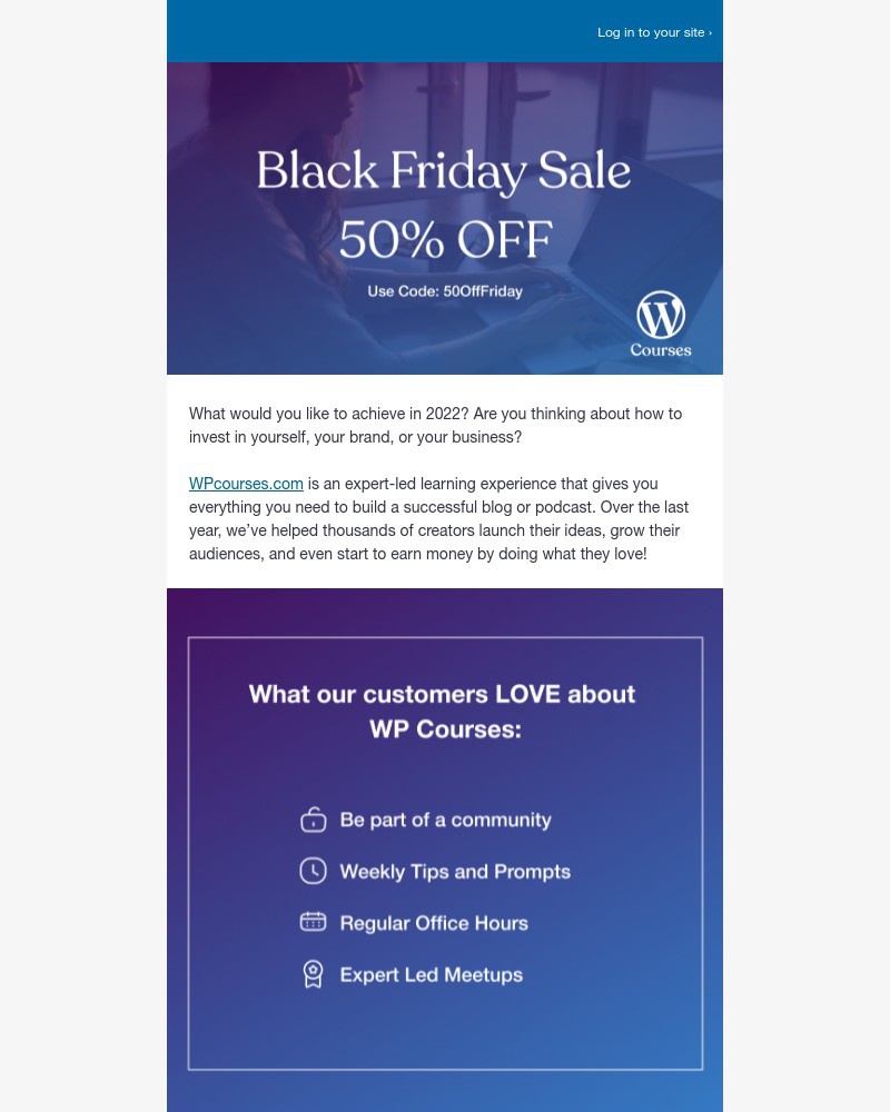 WordPress - 50% Off WordPress.com Courses!