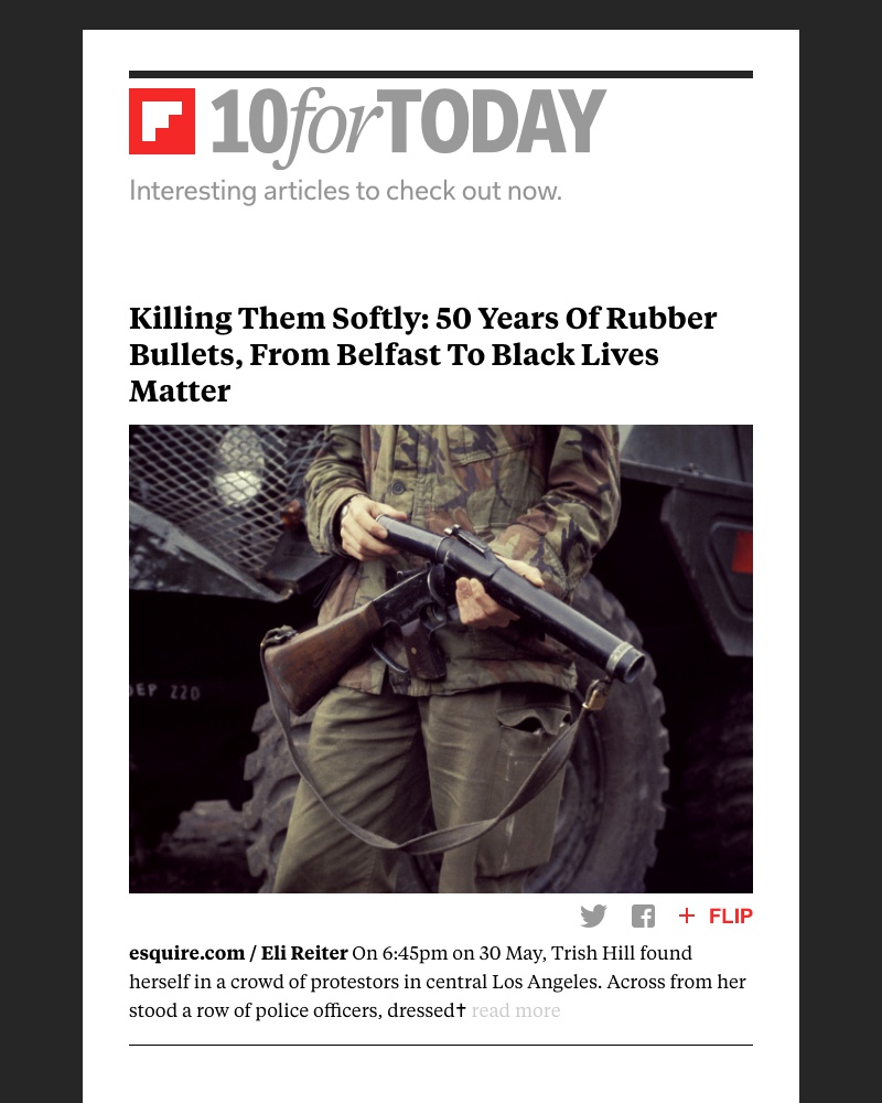 Flipboard - 50 years of rubber bullets