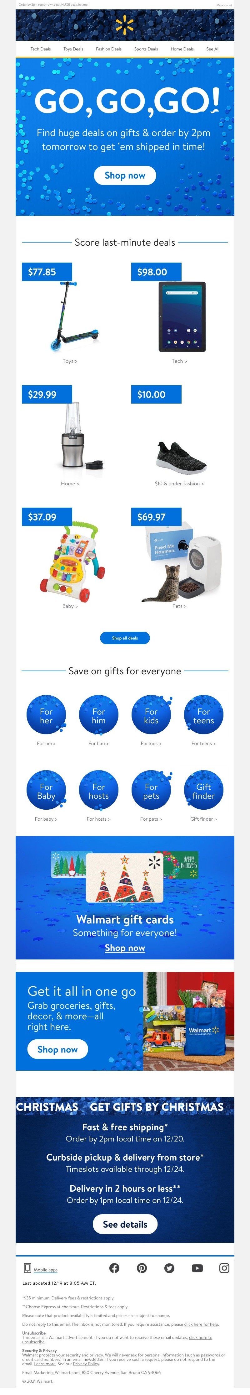 Walmart - This is it! Shipping for gifts ends 12/20 🎁🎄