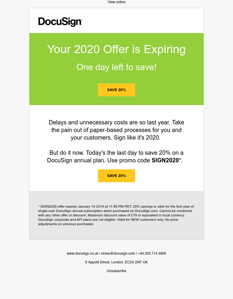Docusign - Special discount ends 10 January!