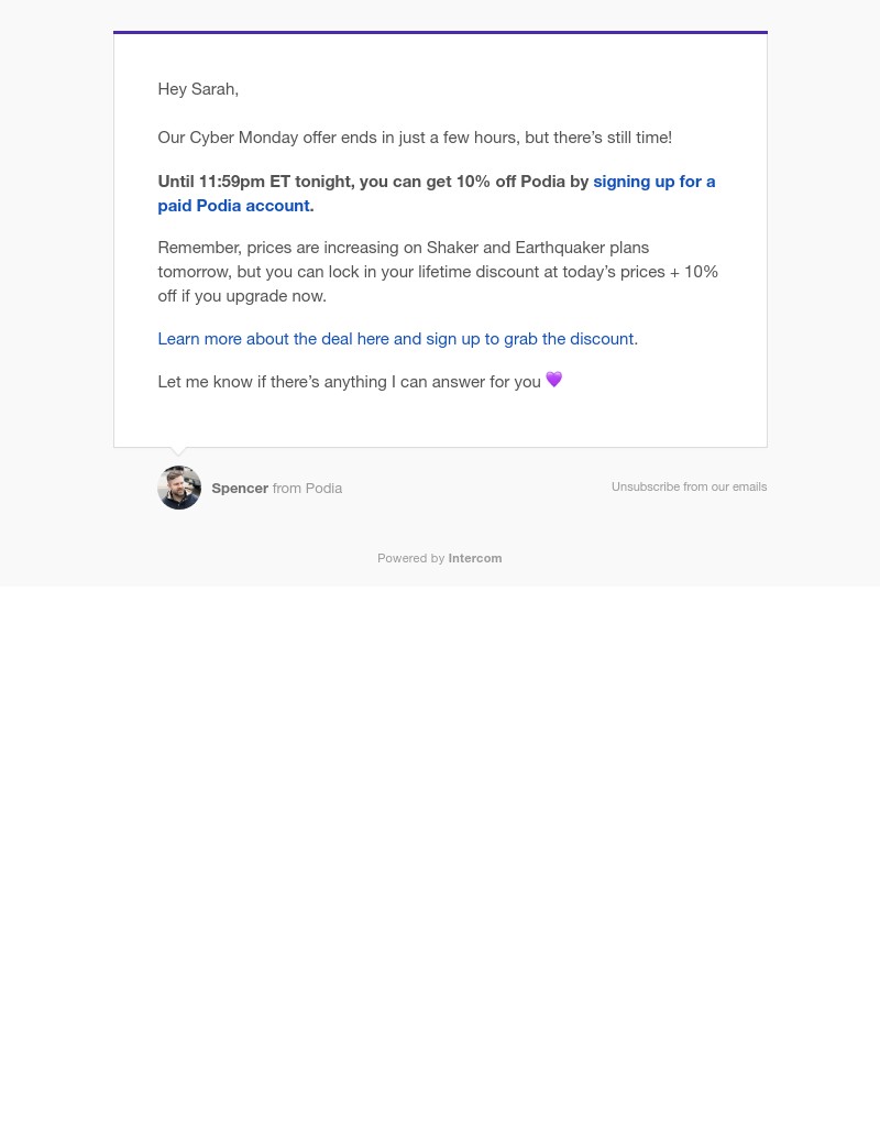 Podia - Just a few hours left — get 10% off Podia ⏰