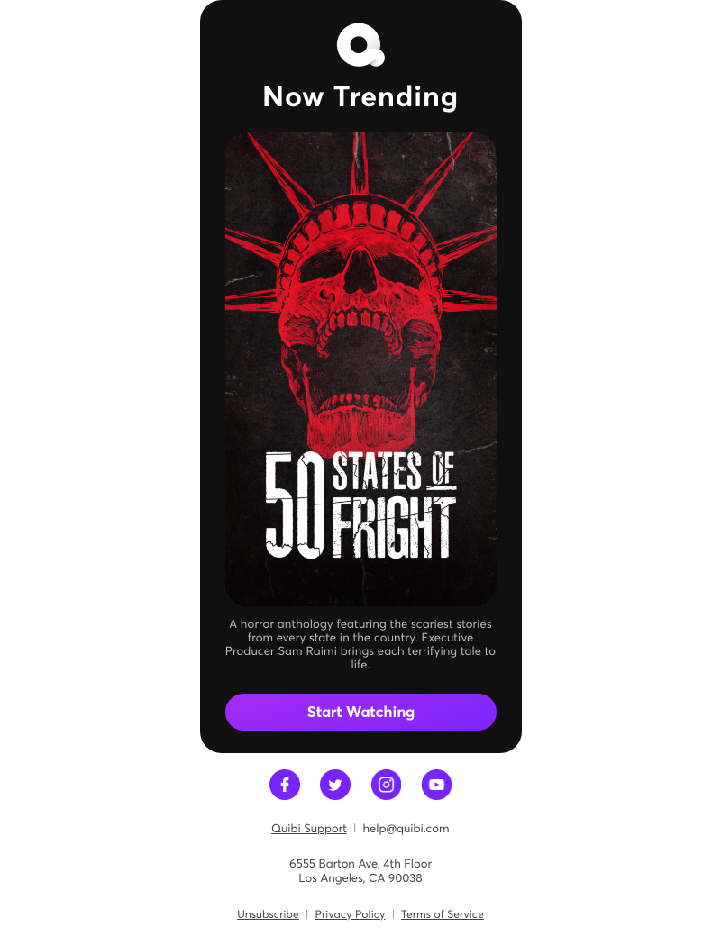 Quibi - Now Trending on Quibi: 50 States Of Fright