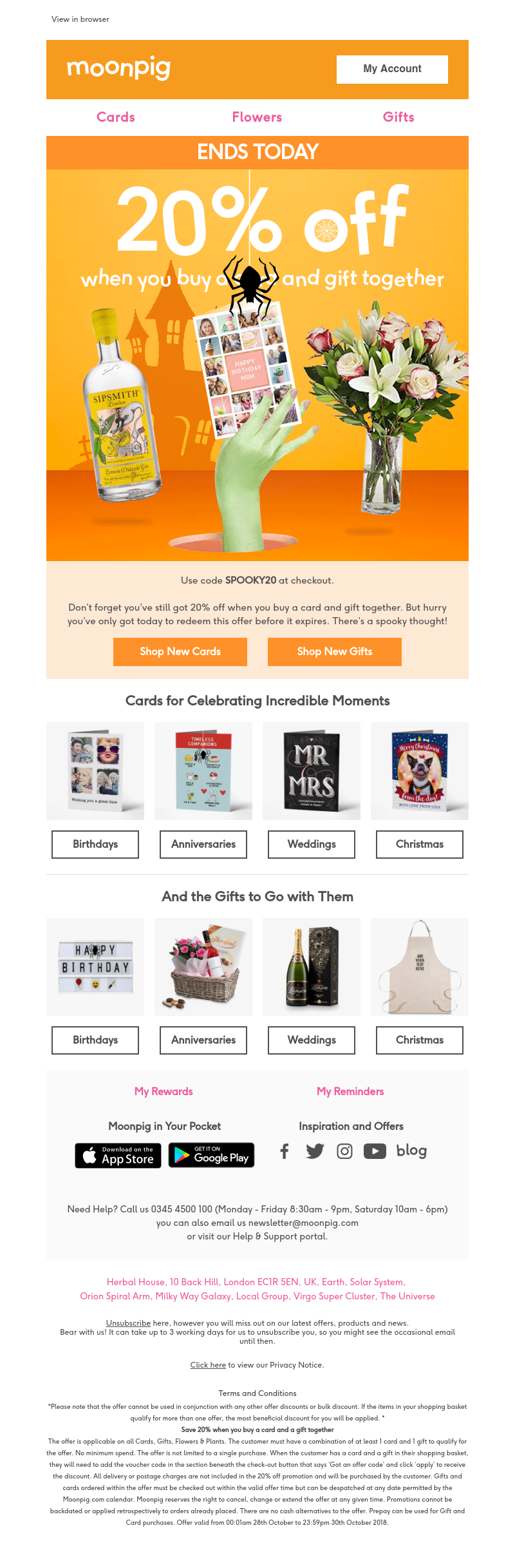 Moonpig - 20% off Ends Today!