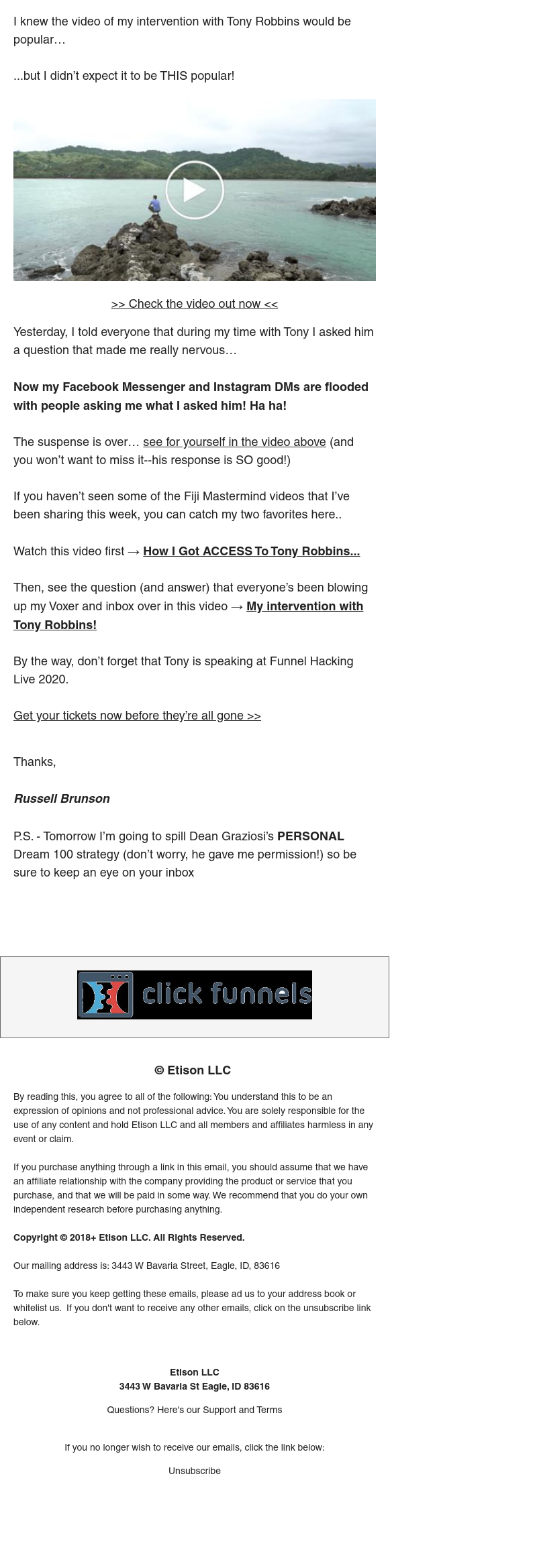 ClickFunnels - “what was the question?!” (my inbox is BLOWING up)