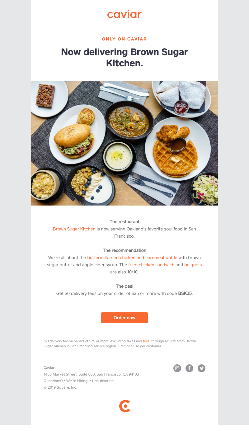 - Brown Sugar Kitchen is now only on Caviar (with $0 delivery fees)