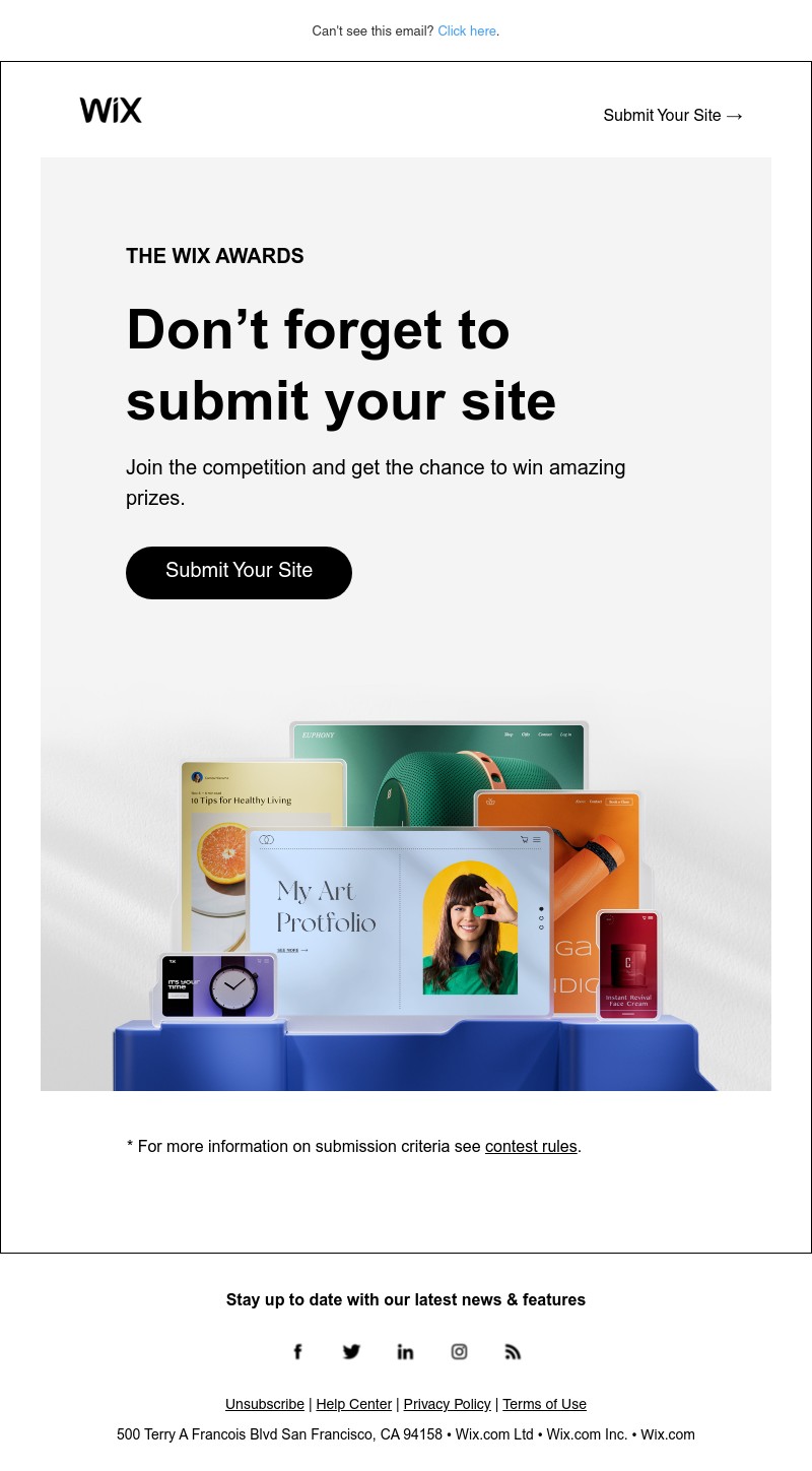 Wix - Haven’t joined The Wix Awards yet?