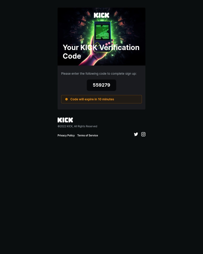  - 559279 - Sign Up Verification Code