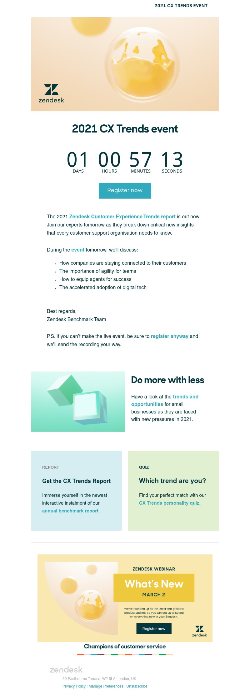 Zendesk - Last chance to sign up for our CX trends event