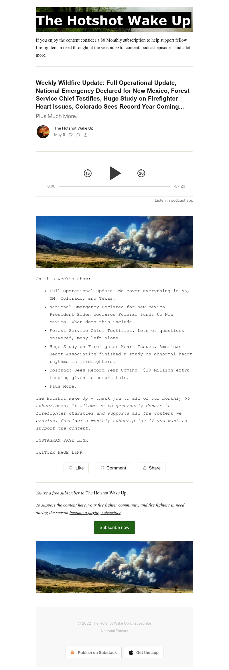 Substack - Weekly Wildfire Update: Full Operational Update, National Emergency Declared for New Mexico, Forest Service Chief …