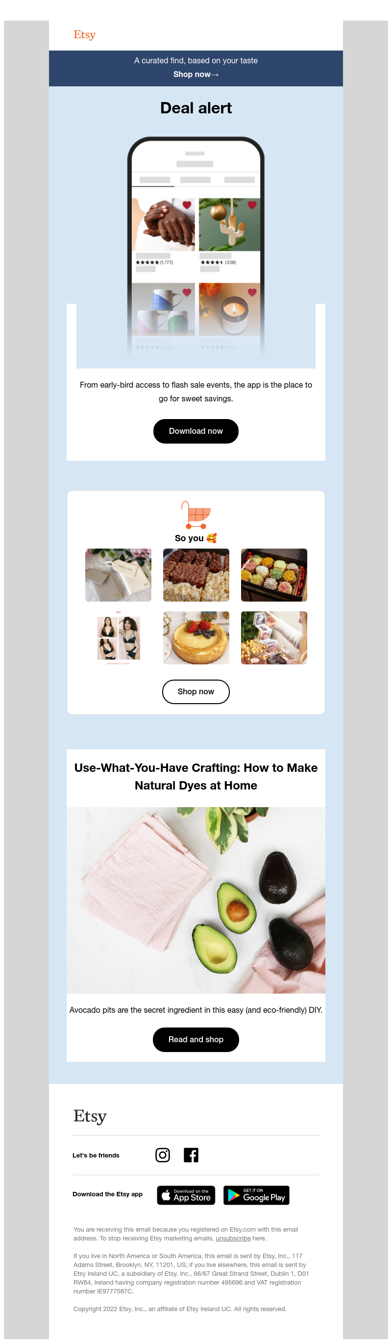 Etsy - Curated updates for you