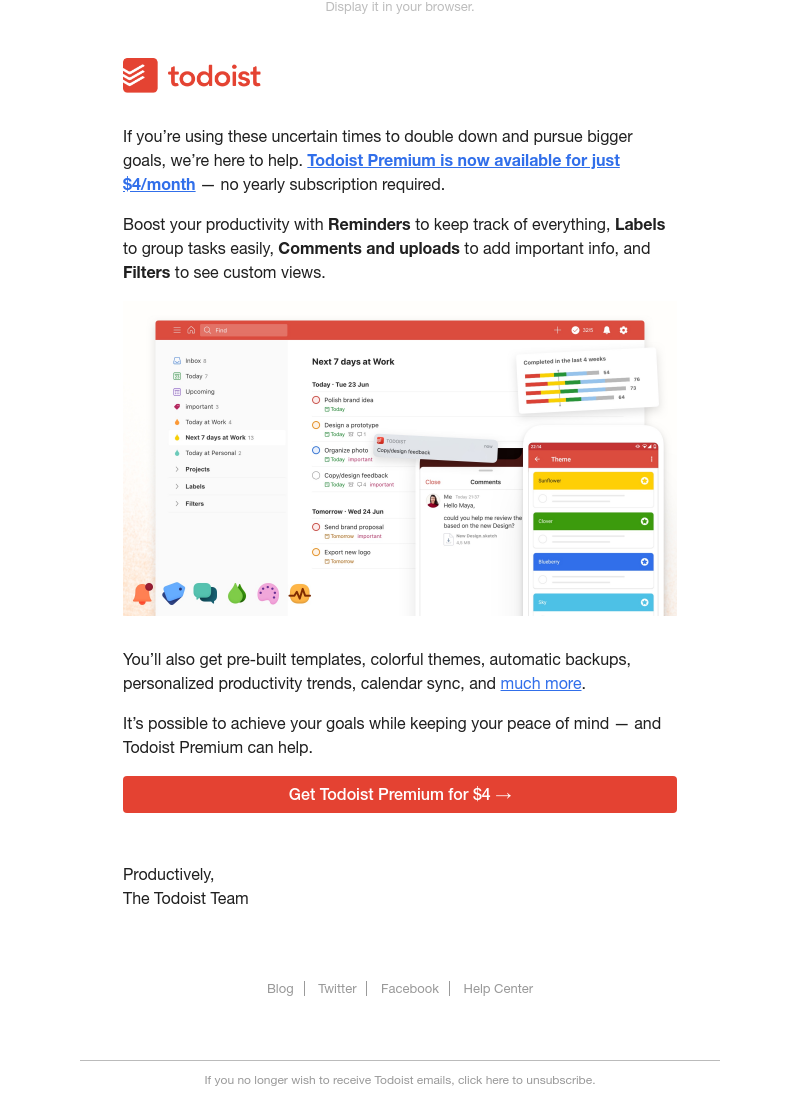 Todoist - Get Todoist Premium for just $4/month ✨