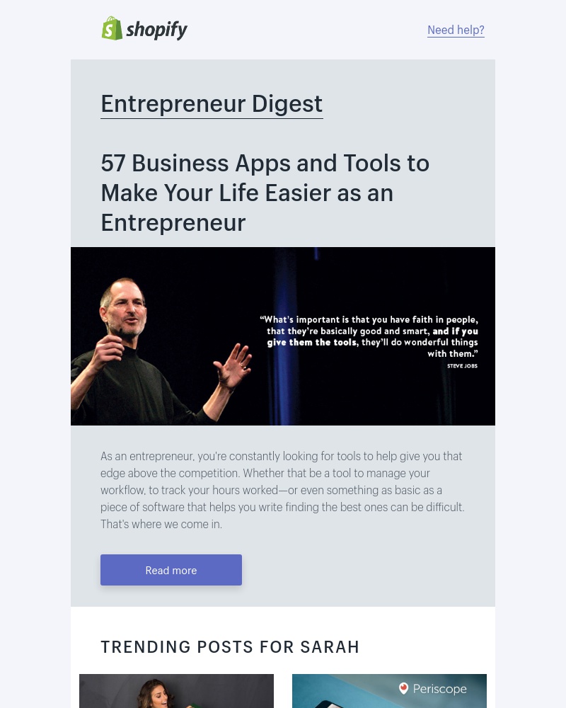 Shopify - 57 Apps entrepreneurs can't live without