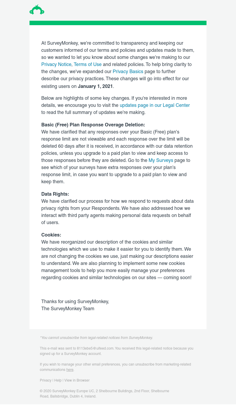 SurveyMonkey - We're updating our Terms and Policies
