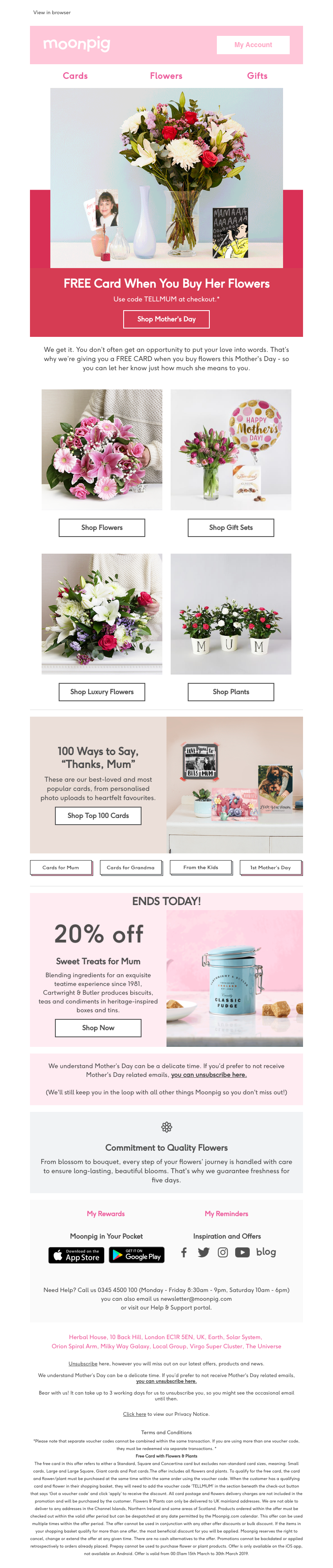 Moonpig - Get a FREE card with flowers 💌💐