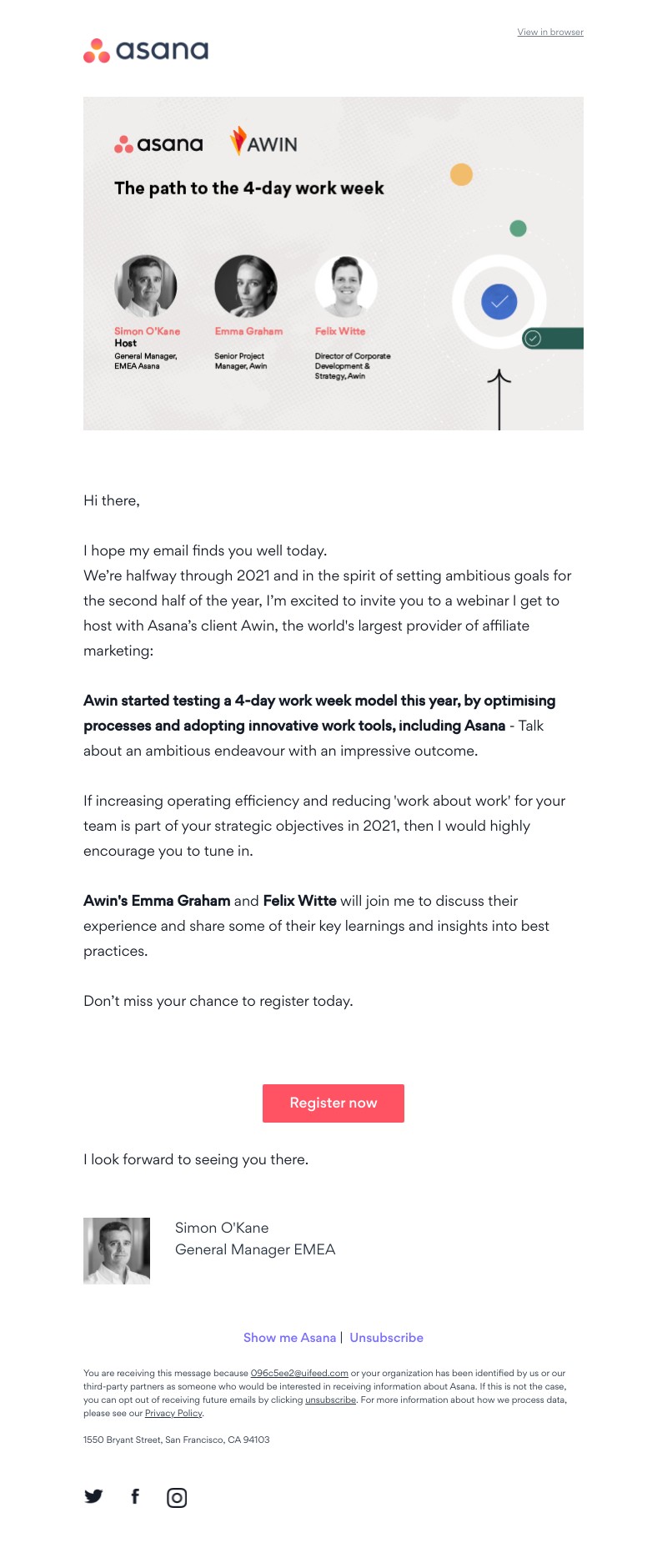 Asana - [Webinar] Join us for 'The path to the 4-day work week'
