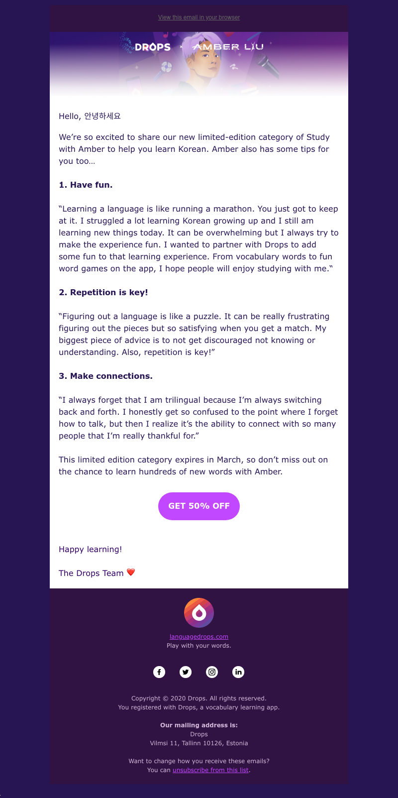 Drops - Tips on learning a new language 🎓