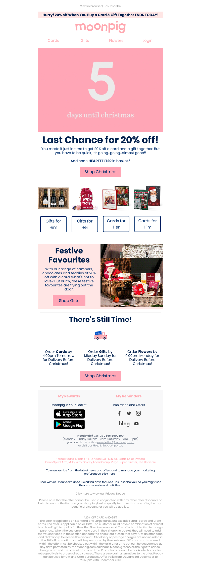 Moonpig - Ho-ho-hold up... 20% off ends TODAY?! 👀