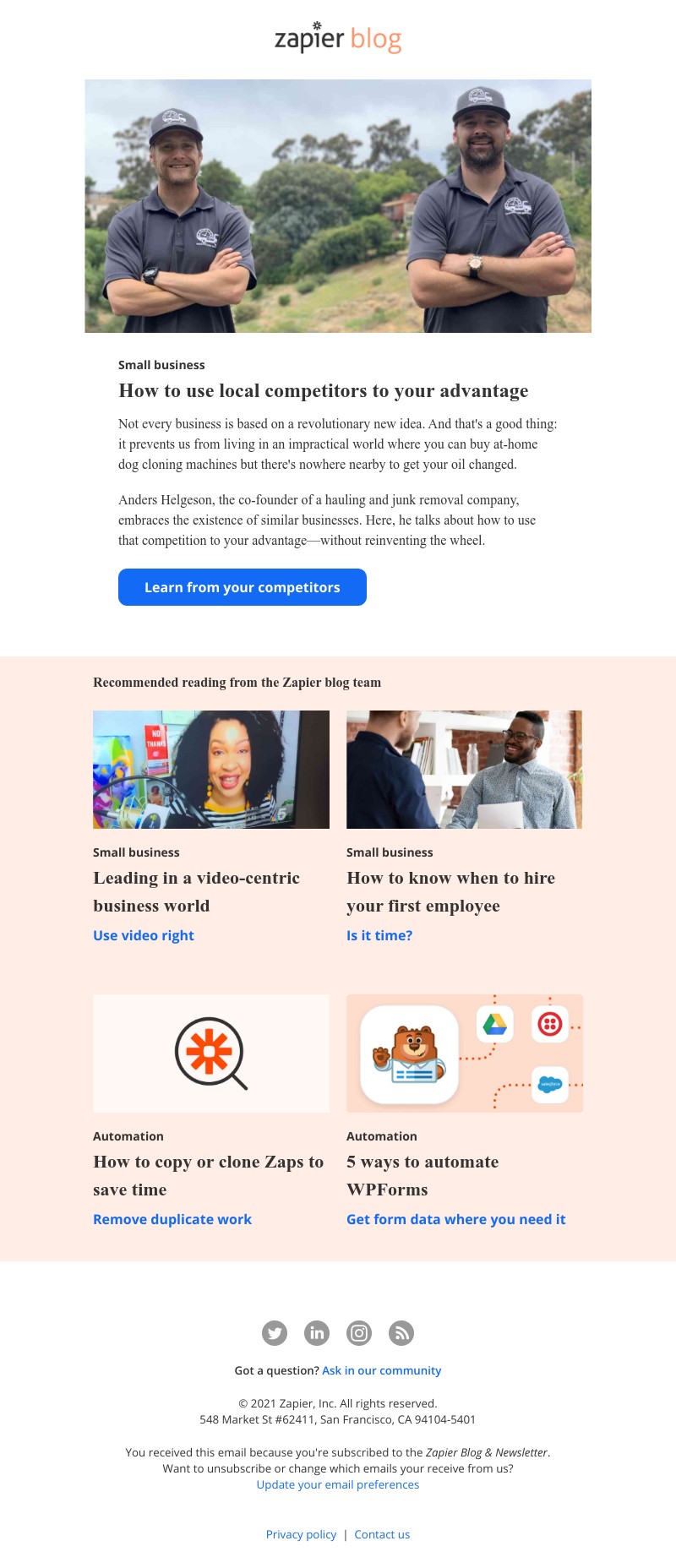 Zapier - How to use local competitors to your advantage