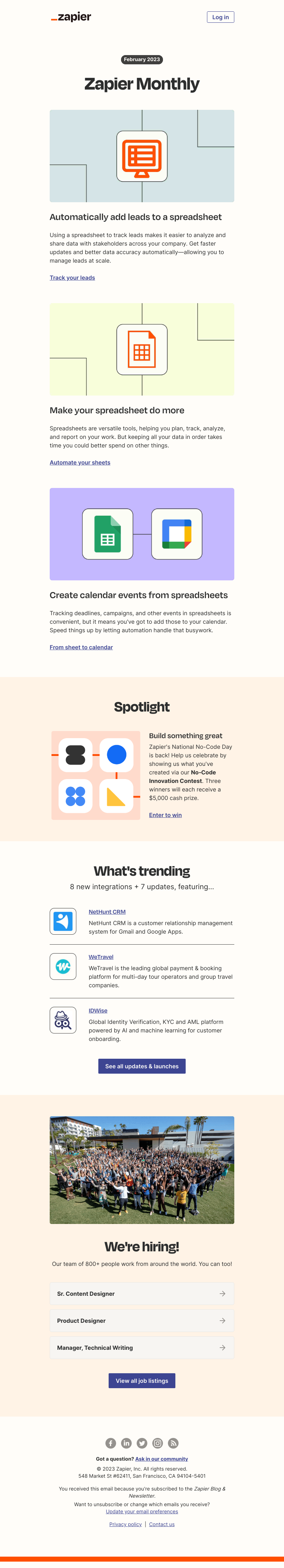 Zapier - Get more from your spreadsheets, 7 updates, and 8 new apps