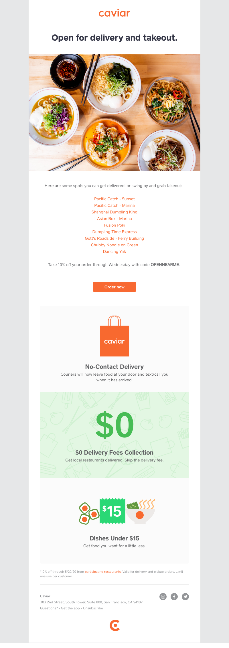  - Restaurants you can get delivered (or grab takeout)