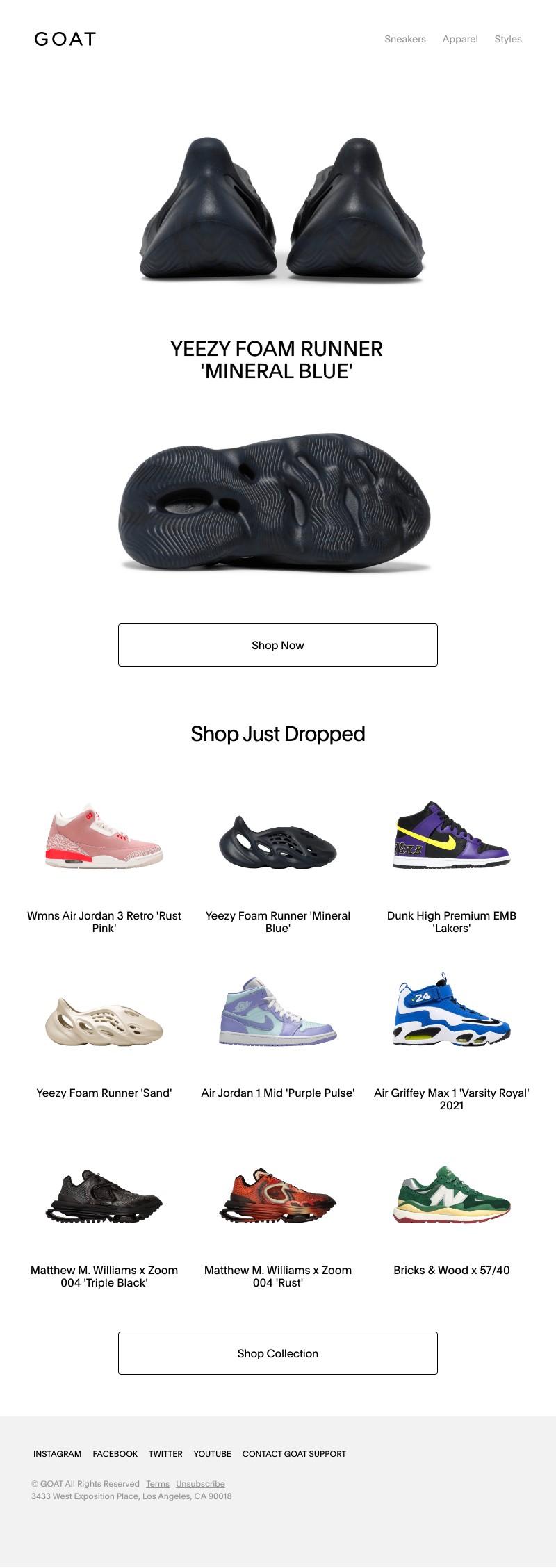 Goat - Yeezy Foam Runner 'Mineral Blue' available now