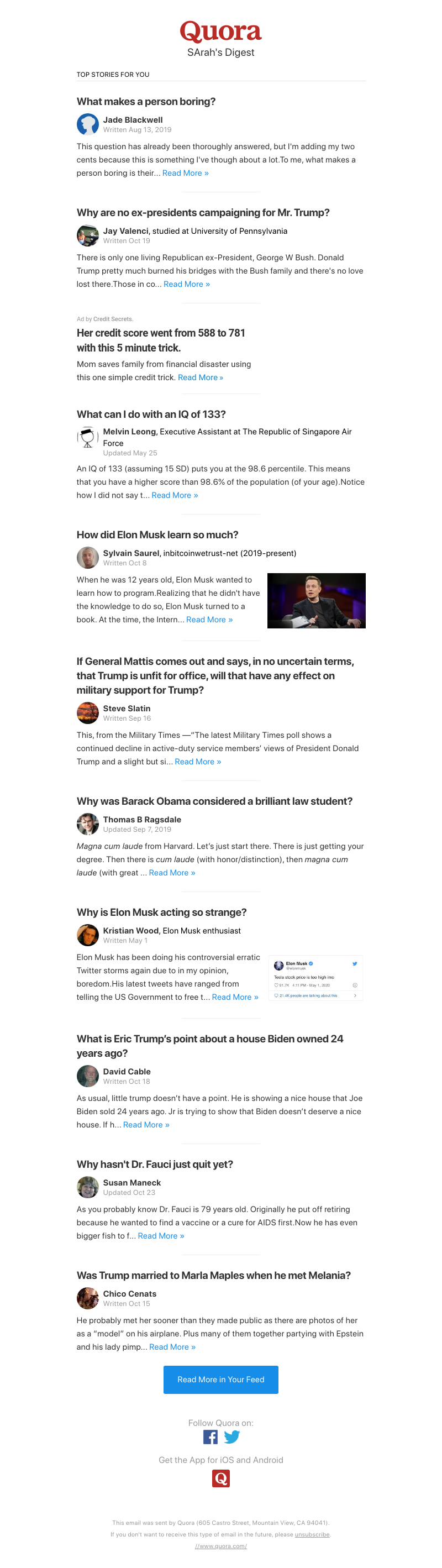 Quora - What makes a person boring?
