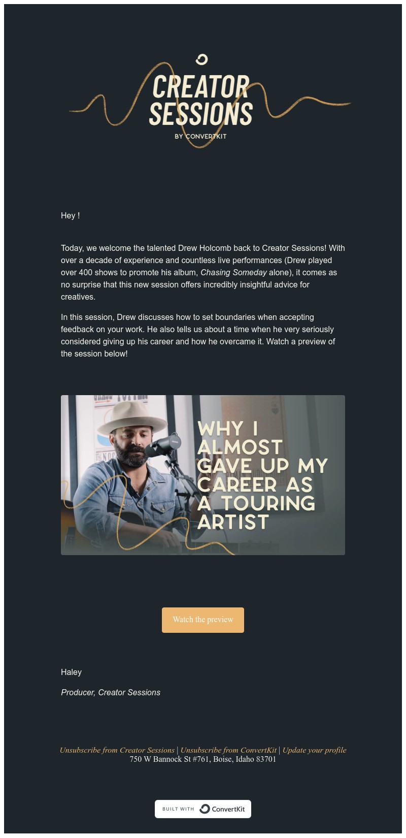 ConvertKit - What to do when you feel like giving up on your passion