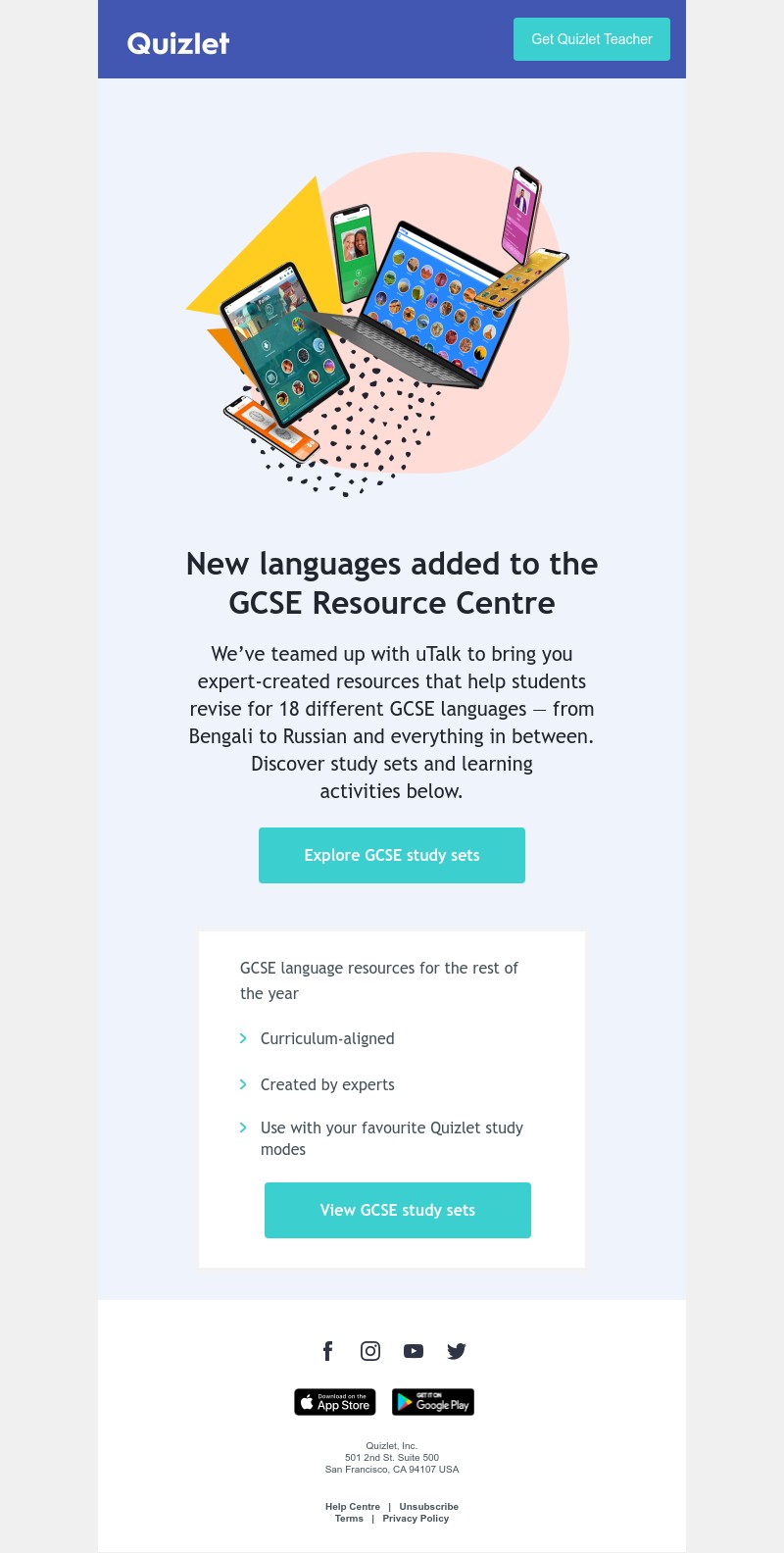 Quizlet - NEW! 18 languages added to GCSE Resource Centre