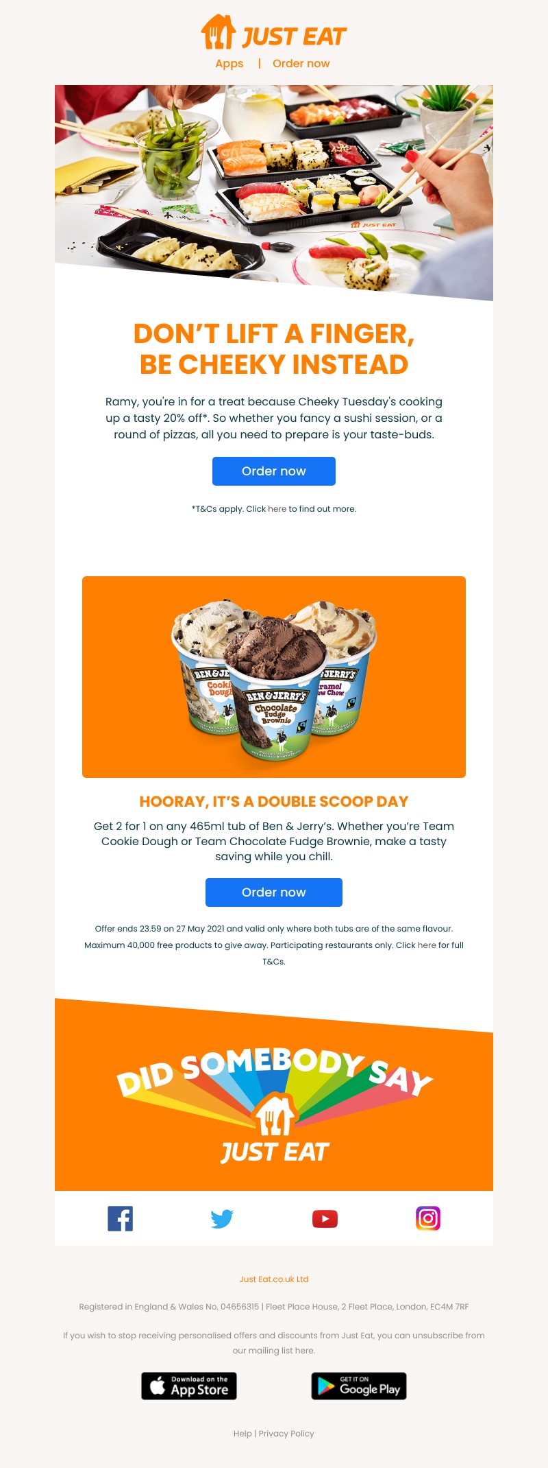 Just Eat - Smells like 20% off, Ramy