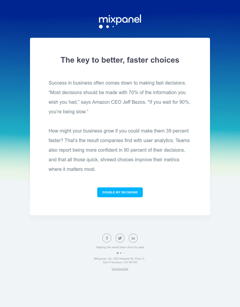 Mixpanel - 1.5x your brain speed?