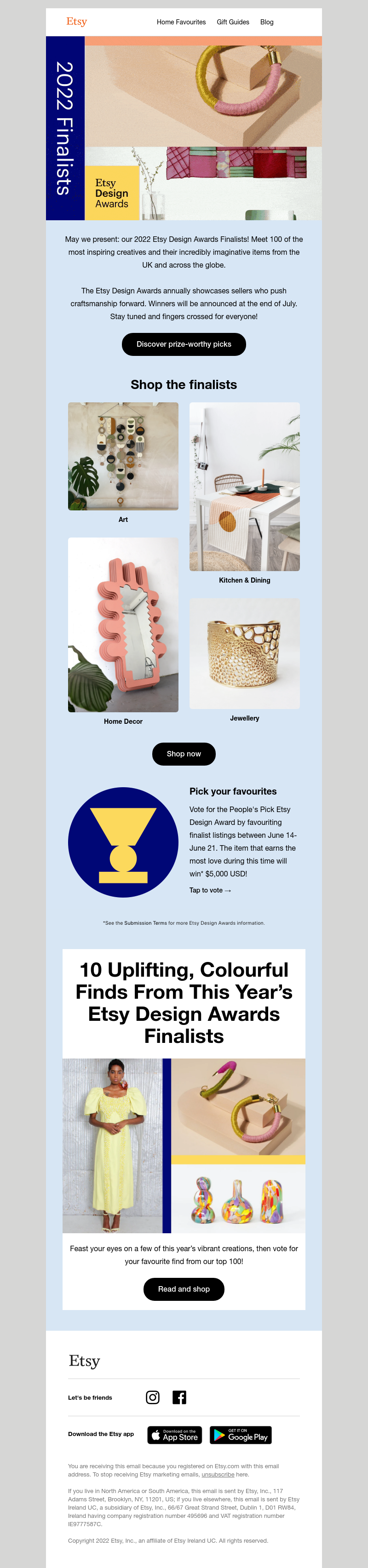 Etsy - The fabulous finalists…