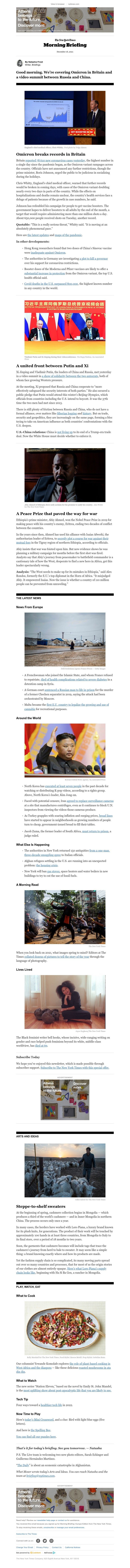 The New York Times - Your Thursday Briefing