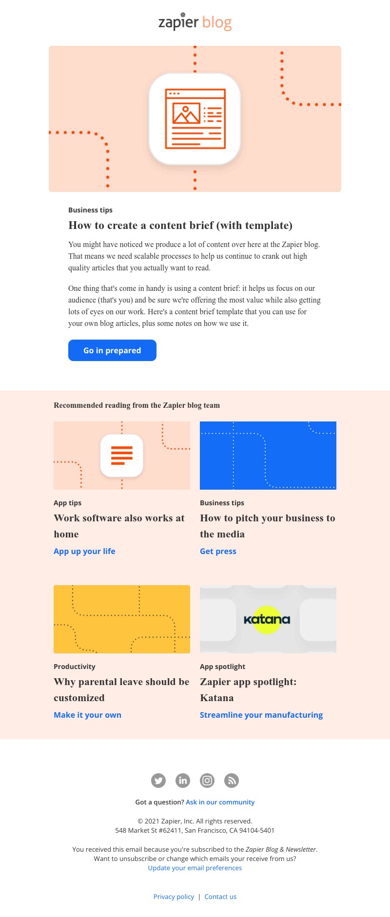 Zapier - How to create an effective content brief