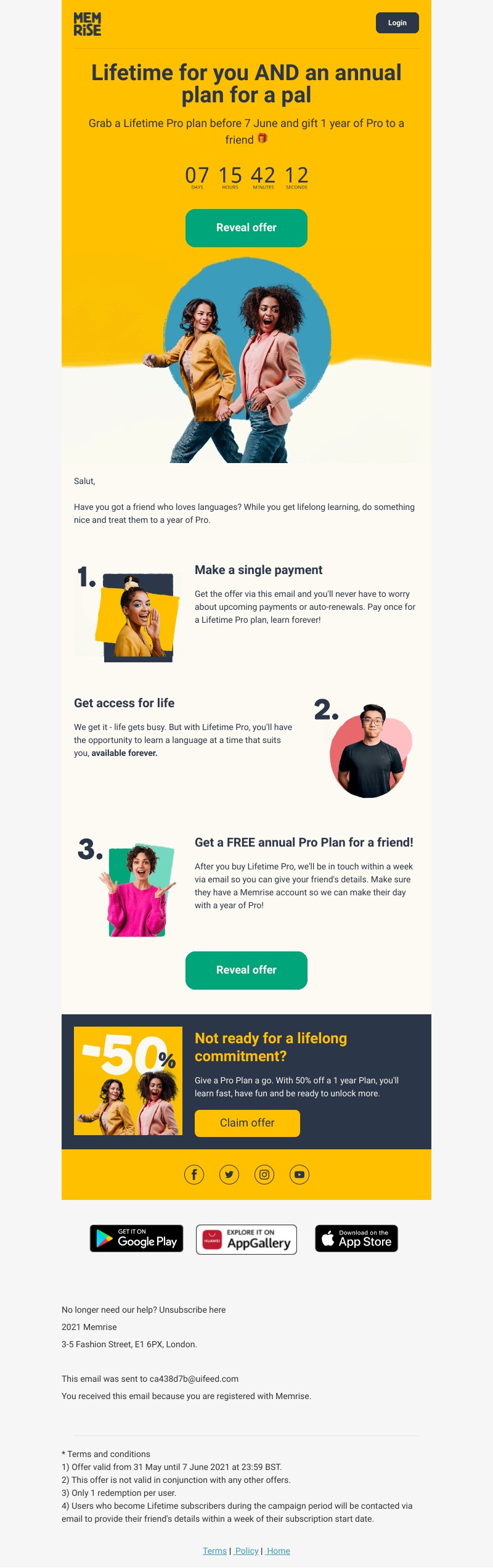 Memrise - Buy Lifetime Pro and give away a FREE annual plan!
