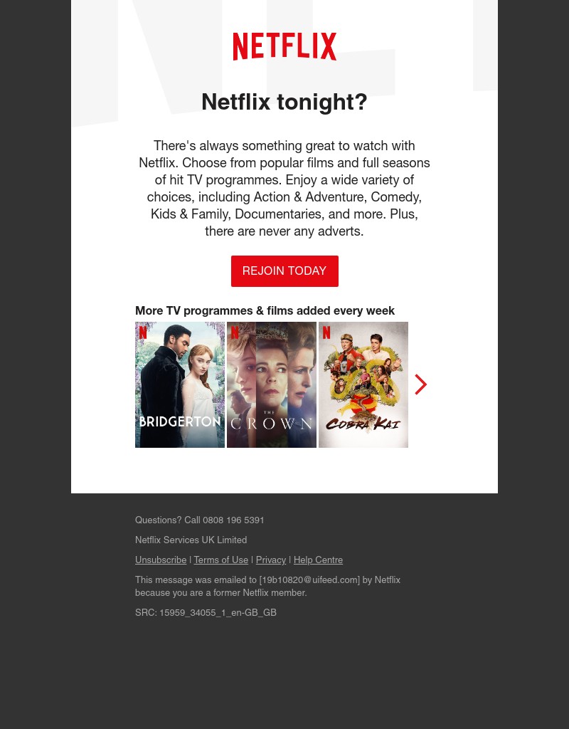 Netflix - Ramy, it’s been 126 days. Fancy watching something?