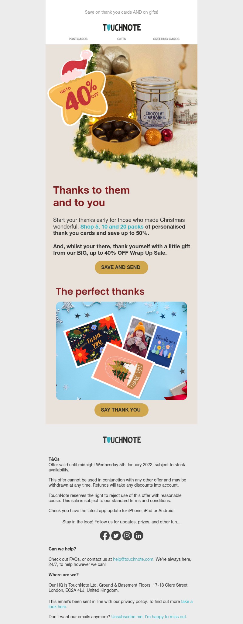 TouchNote - 🔔  Thank you season has begun 🔔
