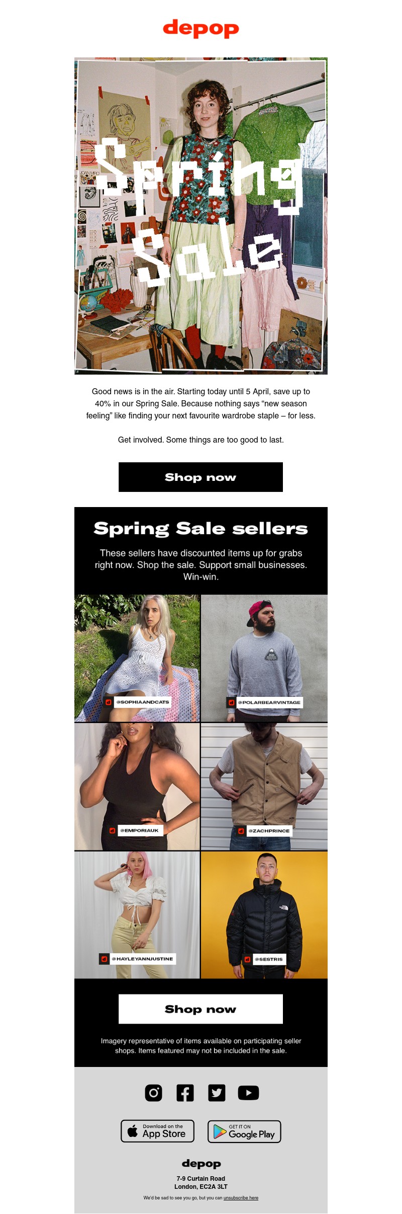 Depop - Save up to 40% in our Spring Sale