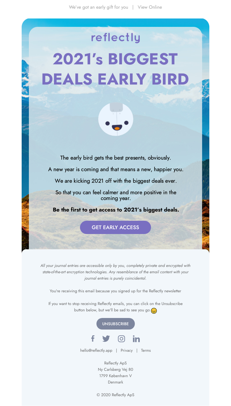Reflectly - 2021’s Biggest Deals Early Bird