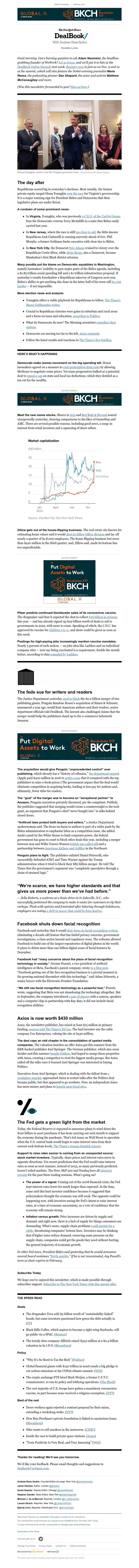 The New York Times - DealBook: A bad omen for Biden’s agenda