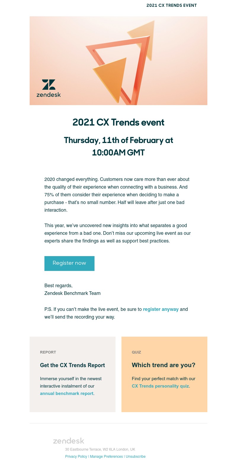 Zendesk - Our CX experts are ready for you - don’t miss out