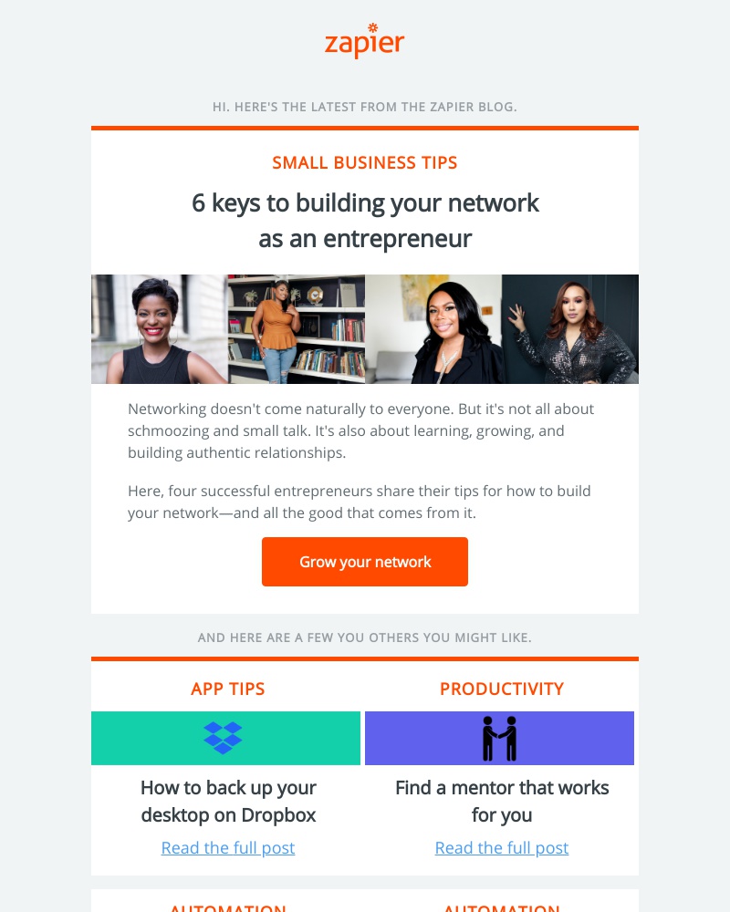 Zapier - 6 keys to building your network as an entrepreneur