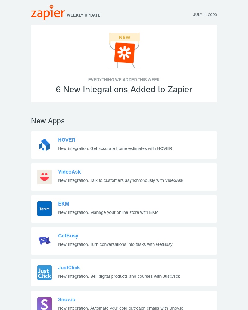 Zapier - 🚀 6 New Integrations Added to Zapier