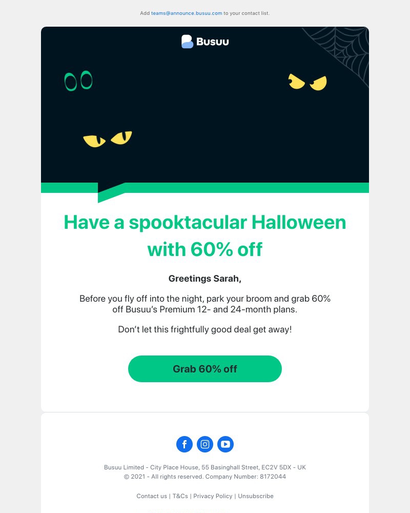 Busuu - 🎃 60% off - our biggest discount ever! 🎃