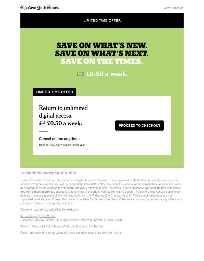 The New York Times - Now £0.50 a week: Your limited time offer.